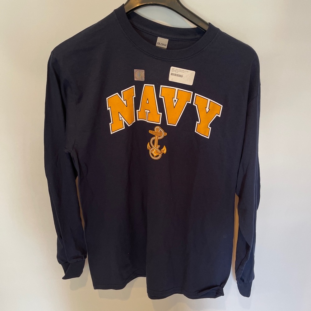 Navy Arch Anchor L/S Tee Blue Sz. Large